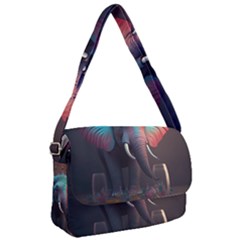 Ai Generated Elephant Tusks Trunk Wildlife Africa Courier Bag by danenraven