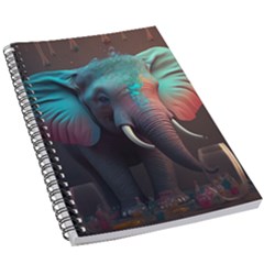 Ai Generated Elephant Tusks Trunk Wildlife Africa 5.5  x 8.5  Notebook