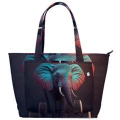 Ai Generated Elephant Tusks Trunk Wildlife Africa Back Pocket Shoulder Bag 