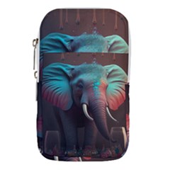 Ai Generated Elephant Tusks Trunk Wildlife Africa Waist Pouch (Large)