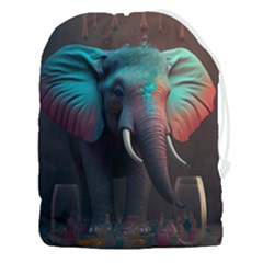 Ai Generated Elephant Tusks Trunk Wildlife Africa Drawstring Pouch (3XL)