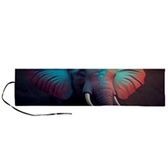 Ai Generated Elephant Tusks Trunk Wildlife Africa Roll Up Canvas Pencil Holder (l) by danenraven