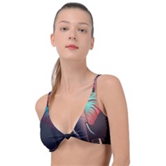 Ai Generated Elephant Tusks Trunk Wildlife Africa Knot Up Bikini Top