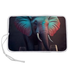 Ai Generated Elephant Tusks Trunk Wildlife Africa Pen Storage Case (L)