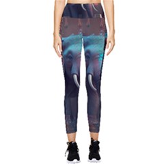 Ai Generated Elephant Tusks Trunk Wildlife Africa Pocket Leggings 