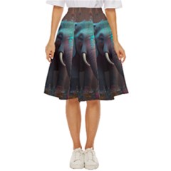 Ai Generated Elephant Tusks Trunk Wildlife Africa Classic Short Skirt