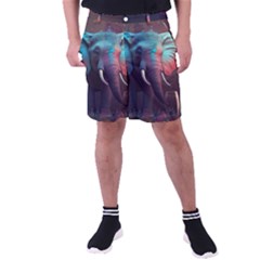 Ai Generated Elephant Tusks Trunk Wildlife Africa Men s Pocket Shorts