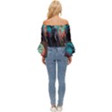 Ai Generated Elephant Tusks Trunk Wildlife Africa Off Shoulder Flutter Bell Sleeve Top View4