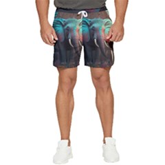 Ai Generated Elephant Tusks Trunk Wildlife Africa Men s Runner Shorts