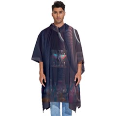 Ai Generated Elephant Tusks Trunk Wildlife Africa Men s Hooded Rain Ponchos