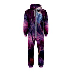 Landscape Landscape Painting Purple Purple Trees Hooded Jumpsuit (kids) by danenraven