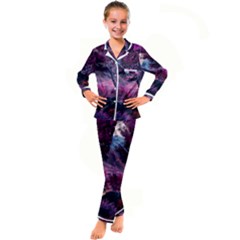 Landscape Landscape Painting Purple Purple Trees Kid s Satin Long Sleeve Pajamas Set by danenraven