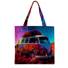 Ai Generated Beetle Volkswagen Bug Car Bus Zipper Grocery Tote Bag by danenraven