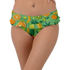 Fruit Tropical Pattern Design Art Pattern Frill Bikini Bottoms