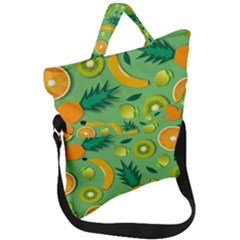 Fruit Tropical Pattern Design Art Pattern Fold Over Handle Tote Bag