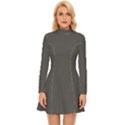 Davy Grey - Long Sleeve Velour Longline Dress View1