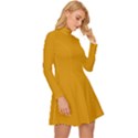 Gamboge Orange - Long Sleeve Velour Longline Dress View3