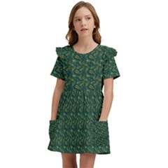 I Sail My Woods Kids  Frilly Sleeves Pocket Dress by Sparkle