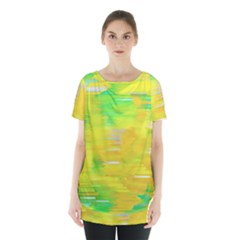 Colorful Multicolored Maximalist Abstract Design Skirt Hem Sports Top by dflcprintsclothing