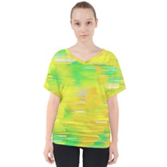 Colorful Multicolored Maximalist Abstract Design V-neck Dolman Drape Top by dflcprintsclothing