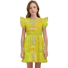 Colorful Multicolored Maximalist Abstract Design Kids  Winged Sleeve Dress by dflcprintsclothing