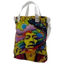 Psychedelic Rock Jimi Hendrix Canvas Messenger Bag by Jancukart