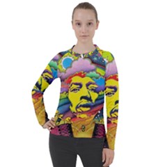 Psychedelic Rock Jimi Hendrix Women s Pique Long Sleeve Tee