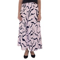 Leaves Plants Poster Drawing Flared Maxi Skirt