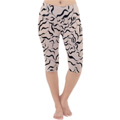 Leaves Plants Poster Drawing Lightweight Velour Cropped Yoga Leggings