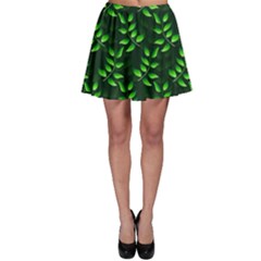 Branches Nature Green Leaves Sheet Skater Skirt