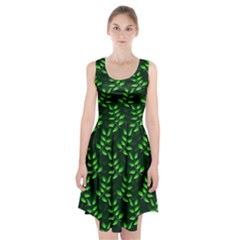 Branches Nature Green Leaves Sheet Racerback Midi Dress