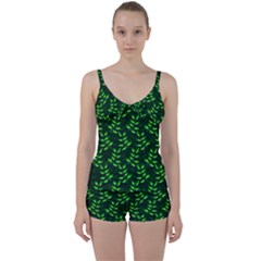 Branches Nature Green Leaves Sheet Tie Front Two Piece Tankini