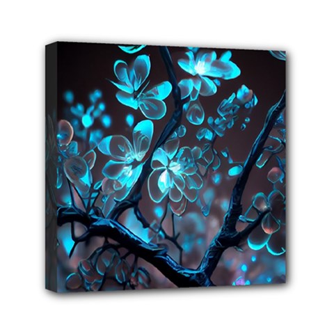 Art Ai Generated Cherry Blossom Blossoms Mini Canvas 6  X 6  (stretched)