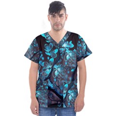 Art Ai Generated Cherry Blossom Blossoms Men s V-neck Scrub Top