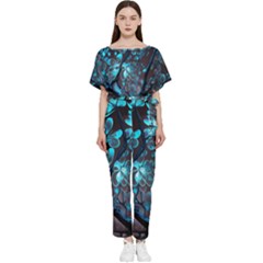 Art Ai Generated Cherry Blossom Blossoms Batwing Lightweight Chiffon Jumpsuit