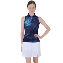 Ai Generated Cherry Blossom Blossoms Art Women s Sleeveless Polo Tee by Ravend
