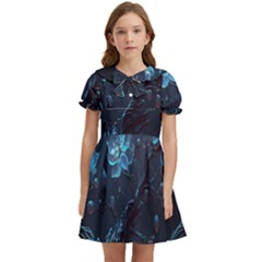 Ai Generated Cherry Blossom Blossoms Art Kids  Bow Tie Puff Sleeve Dress by Ravend