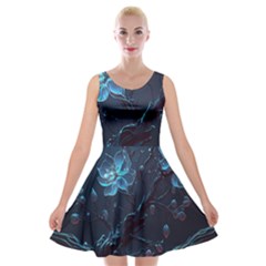 Ai Generated Cherry Blossom Blossoms Art Velvet Skater Dress