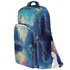 Oil Painting Night Scenery Fantasy Double Compartment Backpack