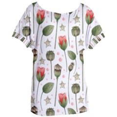 Poppies Red Poppies Red Flowers Women s Oversized Tee