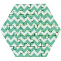 Chevron Pattern Gifts Wooden Puzzle Hexagon View1