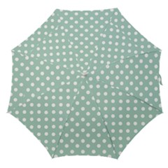 Light Blue And White Polka Dots Straight Umbrellas by GardenOfOphir