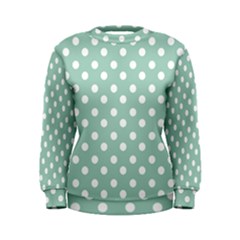 Light Blue And White Polka Dots Women s Sweatshirt by GardenOfOphir