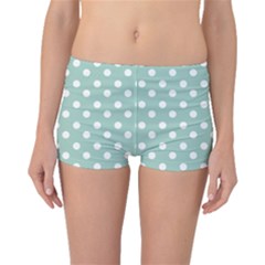 Light Blue And White Polka Dots Boyleg Bikini Bottoms by GardenOfOphir