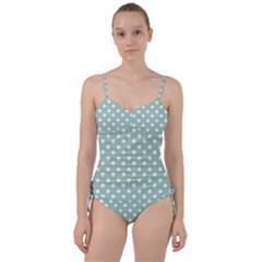 Light Blue And White Polka Dots Sweetheart Tankini Set by GardenOfOphir