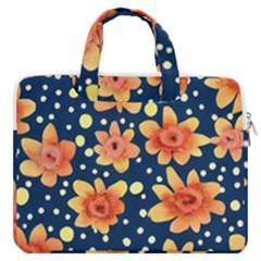 Flowers and Polka Dots Watercolor MacBook Pro 13  Double Pocket Laptop Bag