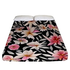 Botanical Flowers Fitted Sheet (california King Size) by GardenOfOphir