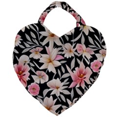 Botanical Flowers Giant Heart Shaped Tote by GardenOfOphir