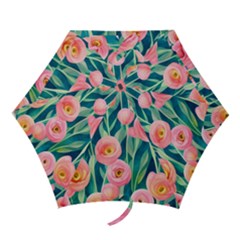 Blush Watercolor Flowers Mini Folding Umbrellas by GardenOfOphir