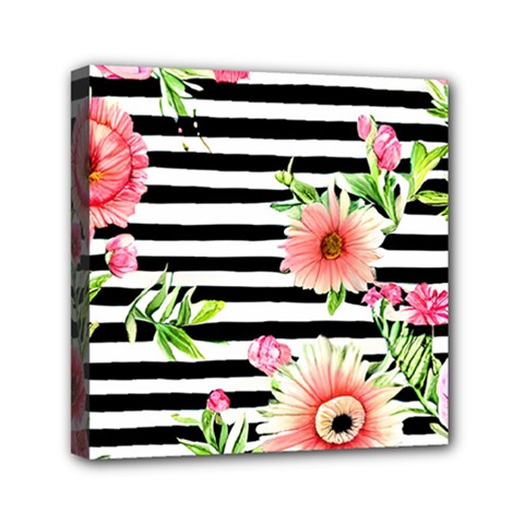 Blooming Watercolor Flowers Mini Canvas 6  X 6  (stretched) by GardenOfOphir